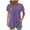 Purple, variant on Women's V Neck Shirts Summer Short Sleeve T-Shirt Pleated Tunic Blouse Plain Classic Basic Tops Button up Shirts Casual Loose Everyday Pullover Top
