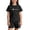 Black, variant on Girls Typography Logo Print Casual Loose Fit Short Sleeve Outfit Kids Girls Clothes Set