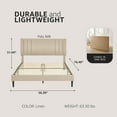 thumbnail image 3 of DeCoro Chicago Modern Tufted Upholstered Platform Full Size Bed Frame, Linen, 3 of 11