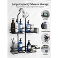 thumbnail image 2 of Sentryse Shower Caddy Hanging, Never Rust Shower Organizer, Over The Head Caddy with Hooks, Soap Holder, Toothbrush Holder, Razor Holder, No Drilling, Black, 2 of 9