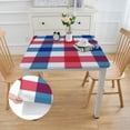 thumbnail image 2 of BANET Square Tablecloth,Red Blue Checkered Table Cloth,Wrinkle Stain Waterproof American Flag Colored Table Covers,Small Outdoor Farmhouse Tablecloths for Party Picnic white, 2 of 7