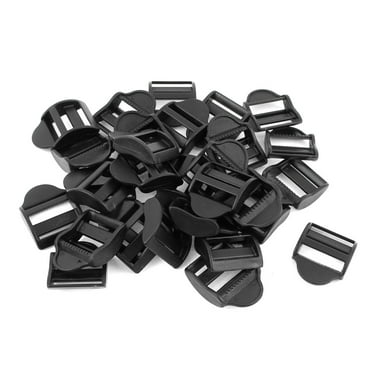 Unique Bargains Plastic 25mm Ladder Slider Buckles Lock 30 Pcs Black for Webbing Strap