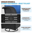 thumbnail image 6 of LazySunsets 3 Pieces Patio Furniture Set, Patio Swivel Rocker Chairs Set of 2, Wicker Outdoor Bistro Set with Rocking Chair, Blue/Black, 6 of 8