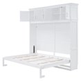 thumbnail image 5 of Harper & Bright Designs Full Size Murphy Bed with Top Cabinets, Cabinet Full Bed with Storage, Wooden Foldable Wall Bed Frame for Home Office Studio, White, 5 of 14