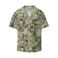 thumbnail image 4 of Salouo Tropical Plants Green Pattern Cuban Collar Shirts for Men Button-Down Shirt Men's Short Sleeve Shirts Hawaiian Shirts Casual Shirts -Small, 4 of 6