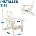 thumbnail image 6 of VINGLI Plastic Adirondack Chairs Set of 2, Folding with Cup Holder, Waterproof HDPE Material, Comfortable 380lb Weight Capacity for Outdoor Pool Patio Lounge Chair Lawn Furniture Firepit (White), 6 of 7