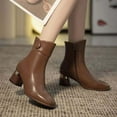 thumbnail image 1 of EGNMCR Bottes d'Hiver pour Femmes Bottes Rétro de Mode pour Femmes Talon Épais Talons Hauts Bout Mi-Mollet, 1 of 8