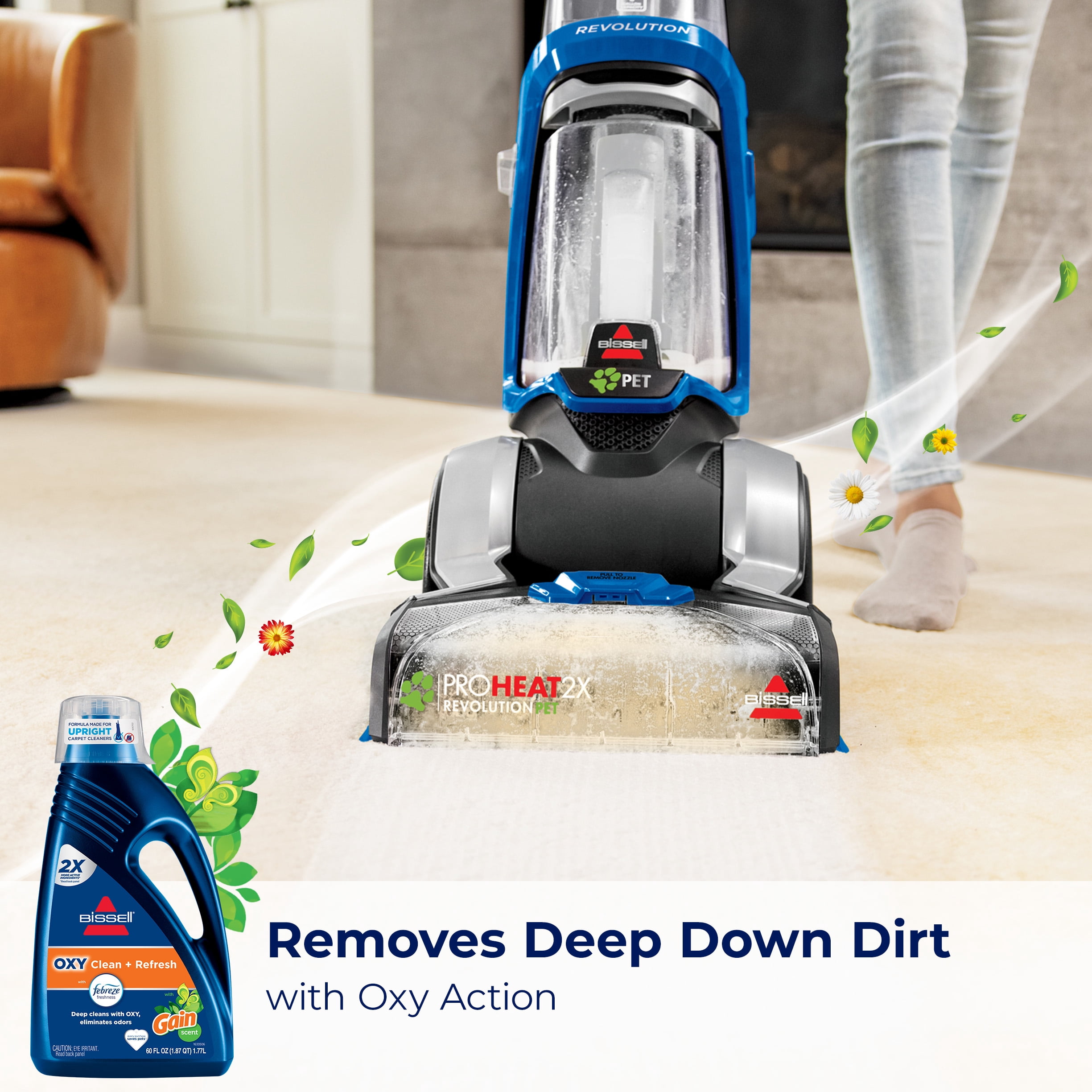 (2 pack) BISSELL Carpet & Rug Cleaner, Gain Scent, 60 fl oz, 1462W