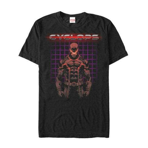 Men's Marvel X-Men Cyclops Grid Graphic Tee Black 2X Large