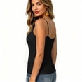 thumbnail image 5 of GERsome Women's Camisoles Tank Tops with Built-in Bra Scoop Neck Undershirt Spaghetti Strap Basic Cami Tanks Black Size XL, 5 of 7