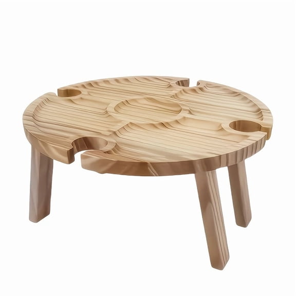 1pc Wooden Portable Picnic Table, Mini Wine Table for Outdoor, Foldable Beach Picnic Table, beach picnic tablewine table, Boho Picnic Table Wine Table with Picnic Tray for Camping, Beach, Picnic