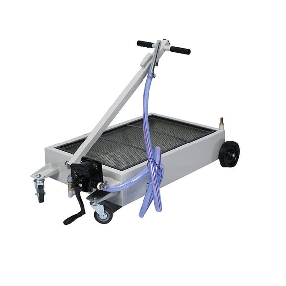 Furvclv 15 Gallon Low-Profile Oil Drain Pan, Oil Drain Tank With Hand Pump, Oil Drain Pan With 7ft Evacuation Hose, Waste Oil Change Pan For Truck Car SUVs