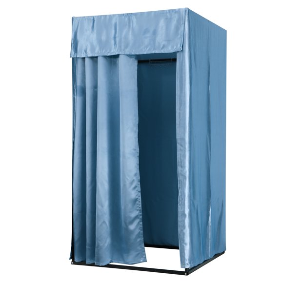 Unique Bargains Clothing Store Changing Room with Curtain and Hook, Fitting Room Portable Changing Room for Clothing Shop, Blue