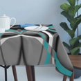 thumbnail image 4 of Turquoise Geometric Table Cloth Waterproof Tablecloths, Grey Classic Abstract Lines Striped Tablecloth Dining Table Cover for Kitchen Party Tabletop Outdoor, Rectangle Tablecloth 54x108 Inch, 4 of 9