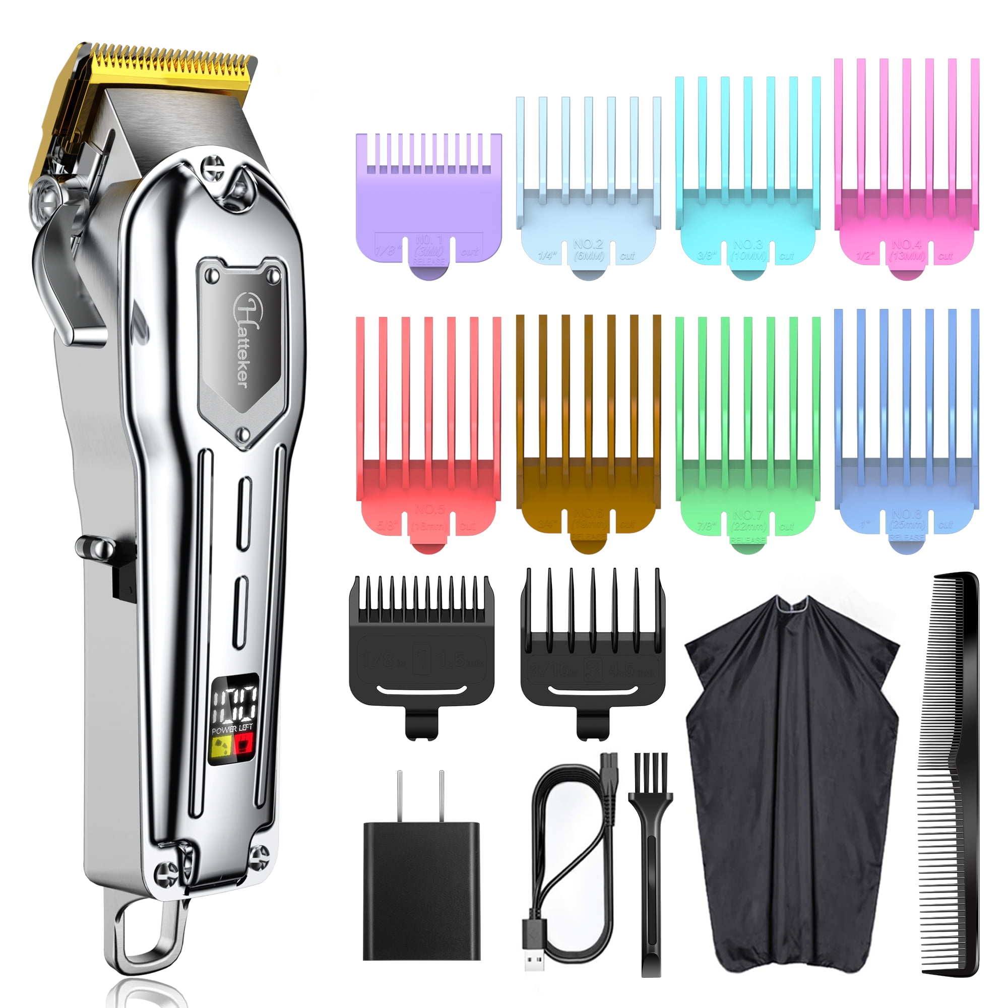 HATTEKER Hair Clippers for Men Professional Hair Trimmer Cordless