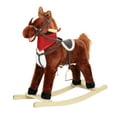 thumbnail image 2 of Jnismy Kids Plush Toy Rocking Horse Toddler Plush Toy Baby Rocking Chair Kids Ride on Rocking Horse with Wooden Rockers Musical Sounds 110lbs Weight Capacity,Dark Brown (Middle), 2 of 13