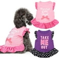 thumbnail image 1 of 2 Pieces Pet Dress Shirt Puppy Skirt Cute Dog Dress Pet Summer Clothes Dog Apparel for Small Dogs and Cats, 1 of 7