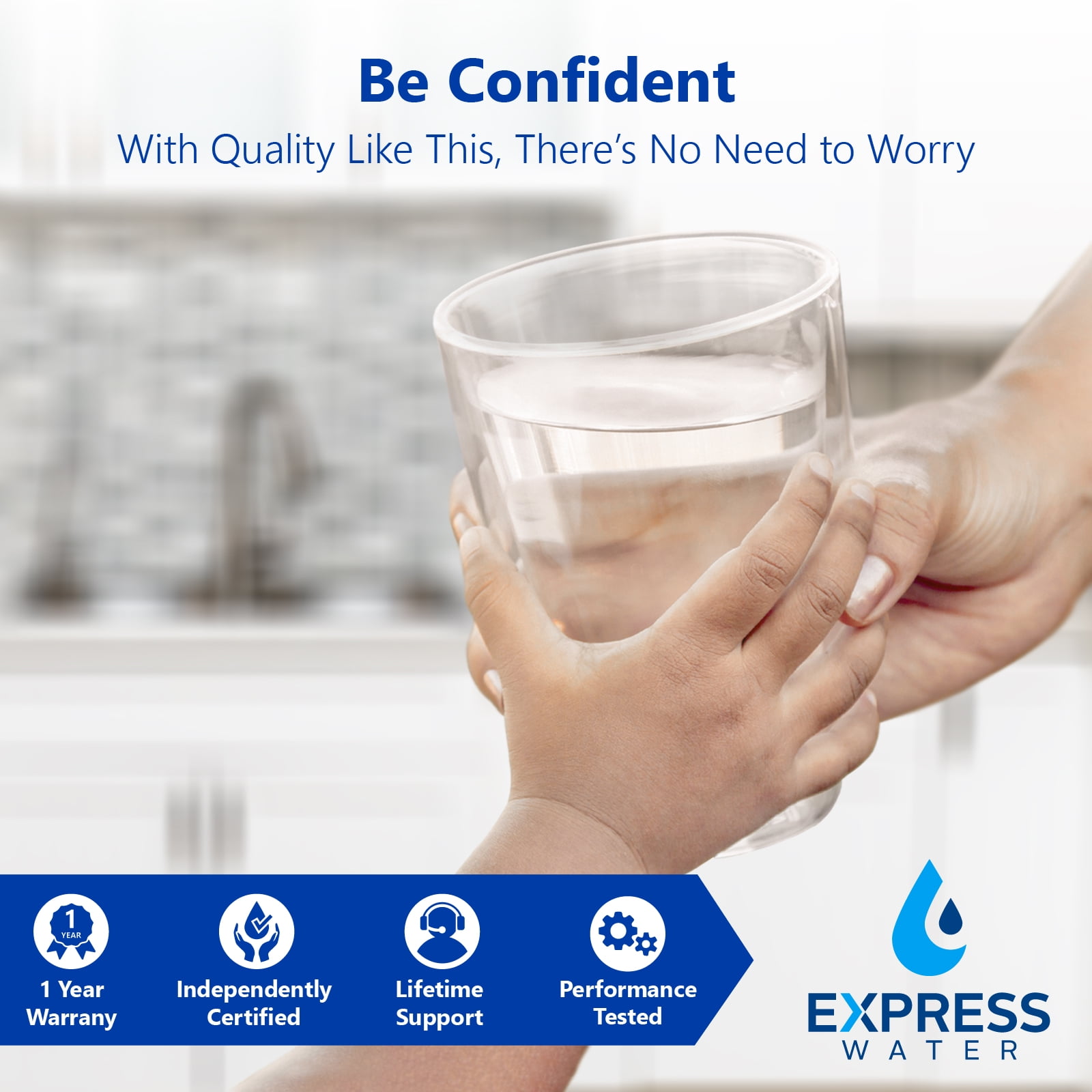 Express Water Deionization Reverse Osmosis Water Filtration System - 6 Stage RO DI Water Filter with Modern Brushed Nickel Faucet and Tank - Distilled Pure - Under Sink Home Water Softener - 100 GPD
