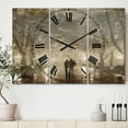 thumbnail image 2 of Designart 'Couple Walking in Night Lights' Traditional Wall Clock, 2 of 4
