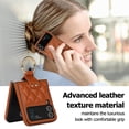 thumbnail image 4 of Allytechgroup Galaxy Flip 4 Case with Ring Holder Stand, Premium PU Leather Stylish Shockproof Anti-Scratch Portable Phone Case Cover for Samsung Galaxy Z Flip 4, Brown, 4 of 9