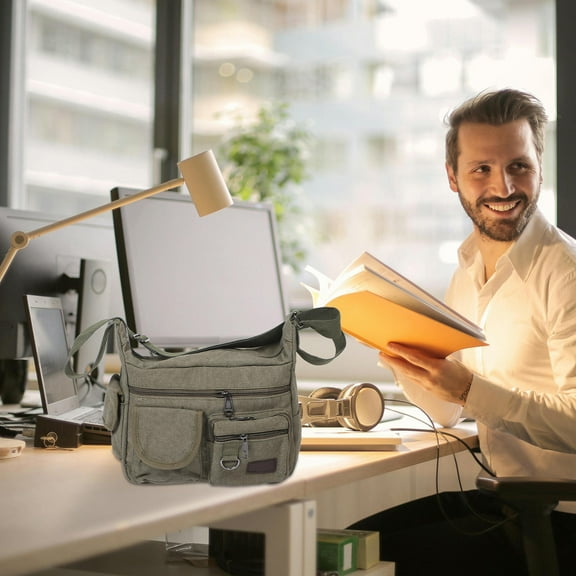 GAXIRE Olive Messenger Tote for Men, Versatile Shoulder Bag with Adjustable and Comfortable Straps