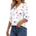 thumbnail image 3 of Fantaslook Roll Up Blouses for Women Dressy Casual Long Sleeve Tunic Tops V Neck Shirts Work Blouses, 3 of 8
