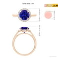 thumbnail image 6 of ANGARA Natural Round 1.8 ct Tanzanite Cathedral Ring with Diamond Halo in 14K Rose Gold for Women (Size-8mm) | December Birthstone, Anniversary, Jewelry Gift for Women | Natural Tanzanite Ring, 6 of 10