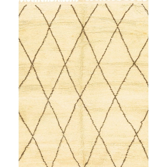 Ahgly Company Machine Washable Indoor Rectangle Abstract Corn Yellow Area Rugs, 5' x 7'