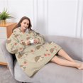 thumbnail image 5 of Oversized Wearable Blanket Hoodie,Cute Hedgehog Pattern Sherpa Blanket Hoodie with Super Pockets,Super Warm Fuzzy Pullover for Women & Men, 5 of 6