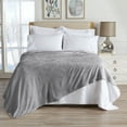 thumbnail image 1 of Great Bay Home Velvet Plush Fleece Solid Warm and Cozy Bed Blanket  (Twin, Frost Grey), 1 of 5
