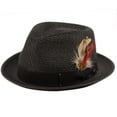 thumbnail image 2 of Epoch hats Mens Summer Crushable & Packable Straw Fedora Hat, 2 of 35