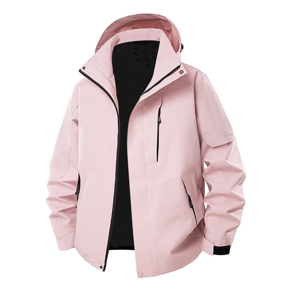 Jtjvou Softshell for Hiking and Travel Waterproof Active Outdoor Rain Jacket Rain Coat for Women Plus Size Windbreaker with Hood Lightweight Zip up Fall and Winter Raincoat Pink XXXL
