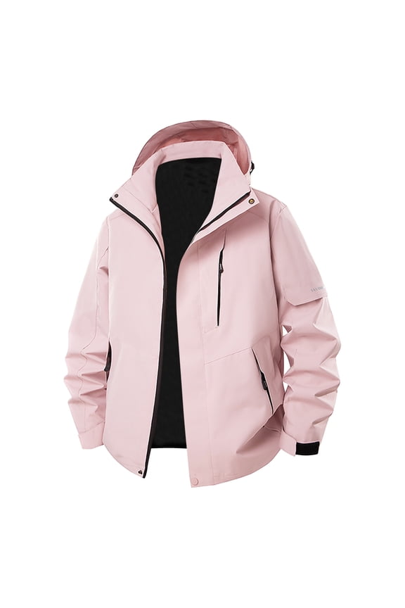 Mens Rain Jacket Lightweight Waterproof Raincoat Outdoor Running Packable Rain Shell Jacket With Hood Golf Hiking Windbreaker Pink M