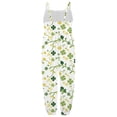 thumbnail image 5 of Toddler Girl St Patrick's Day Outfit Overalls Jumpsuit Sleeveless Spaghetti Strap Summer Loose Long Harem Pants White 4 Y-5 Y, 5 of 5