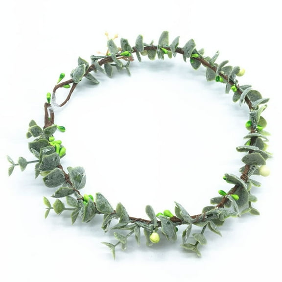 SOPOTUTU Lifelike Green Leaf Headband Detail for Photography