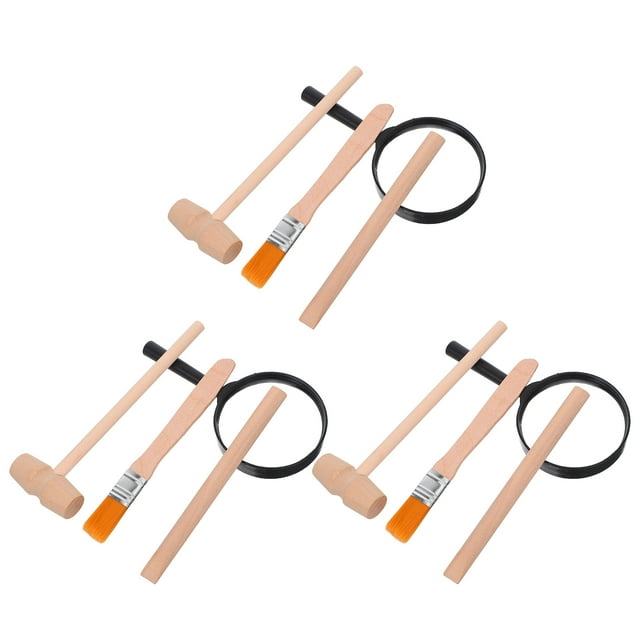 3 kits de ciencia para niños pequeños y kit de excavación de dinosaurios de madera con cincel de juguete, herramientas educativas de madera y juguetes de excavación para niños