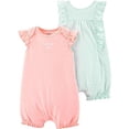 thumbnail image 1 of Carter's Baby Girls' 2 Pack Flutter Rompers, Happy, 6 Months, 1 of 1
