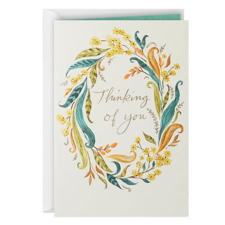 Hallmark Get Well Card (Floral Wreath Thinking of You)