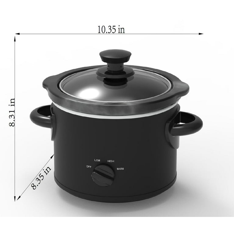 Mainstays 2 QT Slow Cooker, Matte Black Finish, Removeable Stoneware Pot,  MODEL MS54100112165B