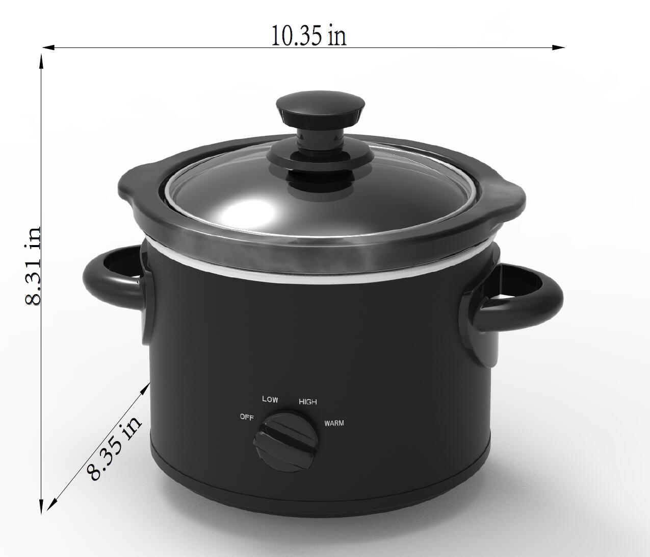 Mainstays 2 Quart Round Slow Cooker, Matte Black photo 6