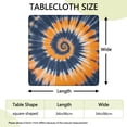 thumbnail image 2 of Orange Blue Tie Dye Mandala Pattern Square Fitted Tablecloth with Elastic Edge,Square Table Cover,Washable Elastic Table Cover for Home Kitchen Party Decor 34"x34", 2 of 6