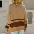 thumbnail image 4 of Fall Sweaters Womens Knit Pullovers Fashion Color Block Zipper Pullover Tops Long Sleeve Sweatshirt Blouses, 4 of 5