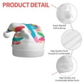 thumbnail image 4 of KLL Christmas Hats for Adults Plush Gnomes Summer Print Santa Hat Xmas Fluffy Santa Claus Hat for Women Men, 4 of 6