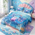 thumbnail image 3 of Manfei Sealife Axolotl Bed Spread Queen,Kawaii Animals Pattern Queen Coverlet Set,3pcs,1 Quilt and 2 Pillowcases, 3 of 7