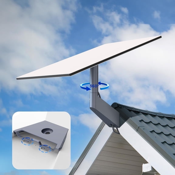 Starlink Gen 3 360° Adjustable Roof & Wall Mount Bracket with Short Pole – Aluminum No-Drill Starlink Dish Mount, Heavy-Duty Weatherproof Installation Kit