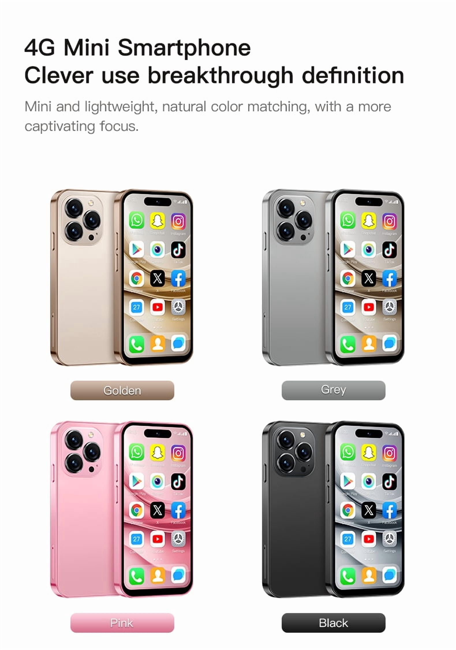 ONEMYTH M17 Pro Android 12.0 Mini Phone 4.0'' Screen Quad Core
