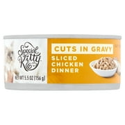 Special Kitty Chicken Flavor Gravy, Sliced Wet Cat Food for Adult & Kitten, 5.5 oz. Can