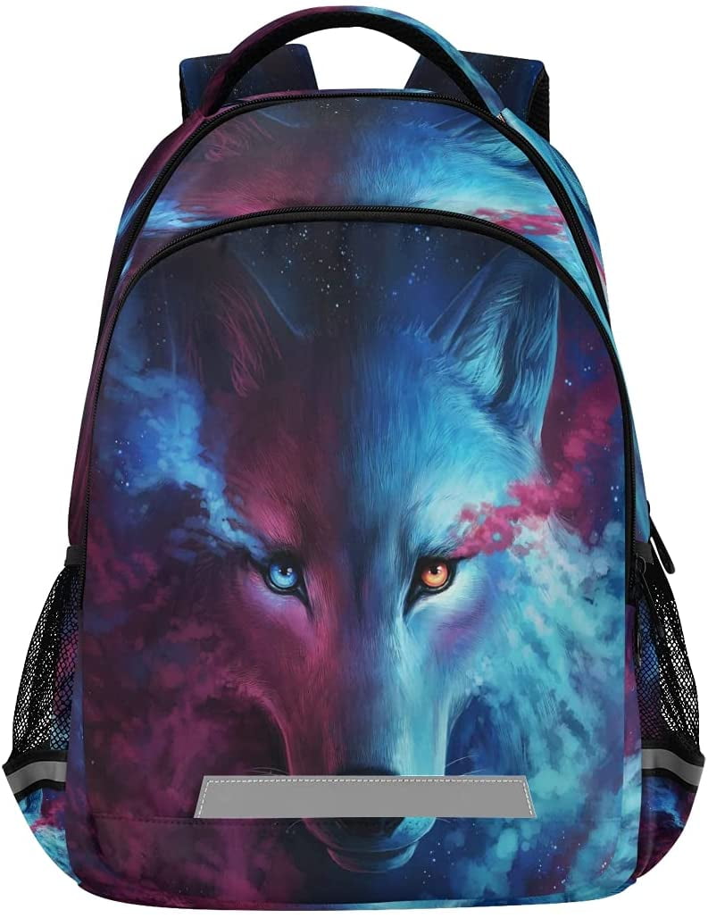 Men Women Bookbags Shoulder Bag Backpack Wolf Student Picnic Rucksack Schoolbags 