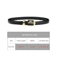 thumbnail image 4 of INSPIRE CHIC Women Skinny PU Leather Belt, Thin Waist Belts with Gold Metal Buckle Black, 4 of 6