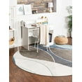 thumbnail image 4 of Unique Loom Autumn Collection Area Rug - Plantation (3' 1" Round Blue Gray/Black), 4 of 8